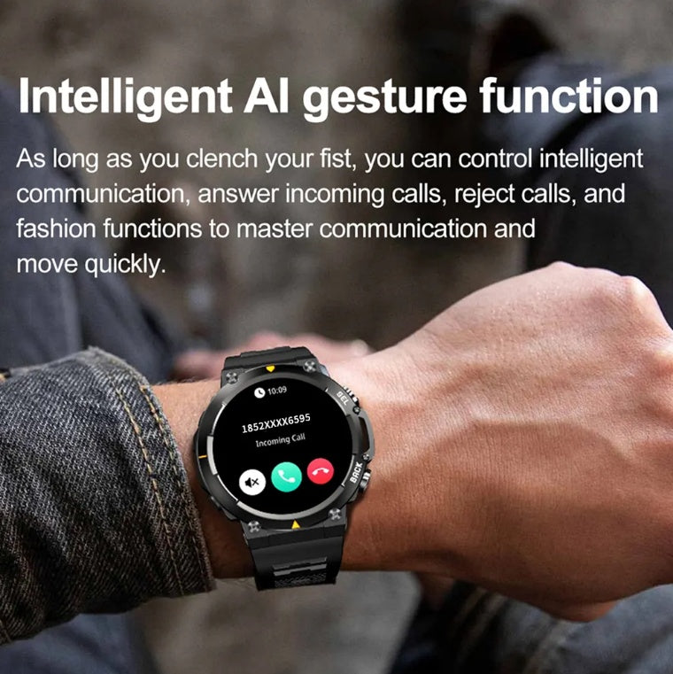 Expressify Apex Pro smartwatch answering a Bluetooth call